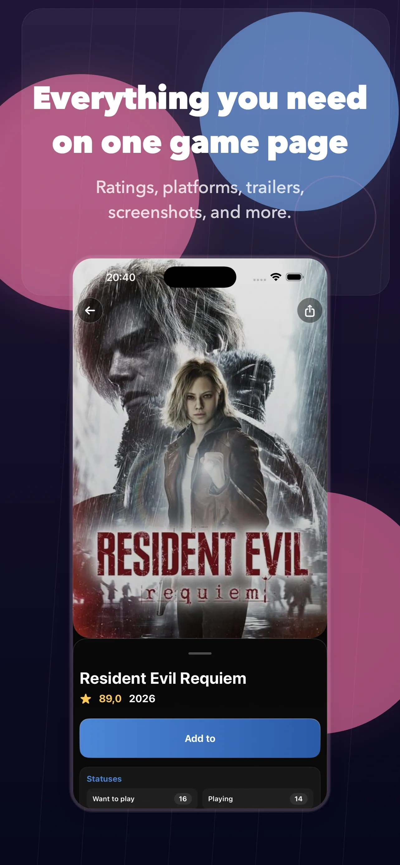 Game detail page in GamesLibraryX